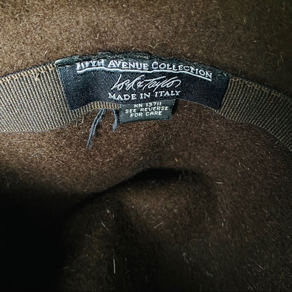 Vintage Brown 100% Rabbit Fedora W Braided Wool Accent Tie By Lord & Taylor - Picture 12 of 14